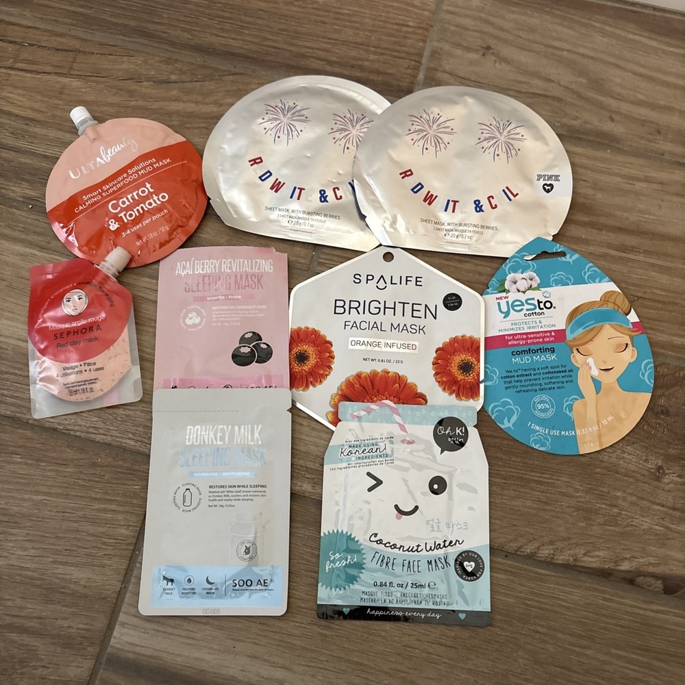 9 Face Mask Lot Ulta Sephora PINK Spa Life Yes To Soo Ae Skincare New